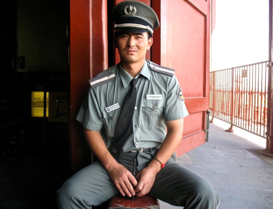 Security guard in Beijing, China.